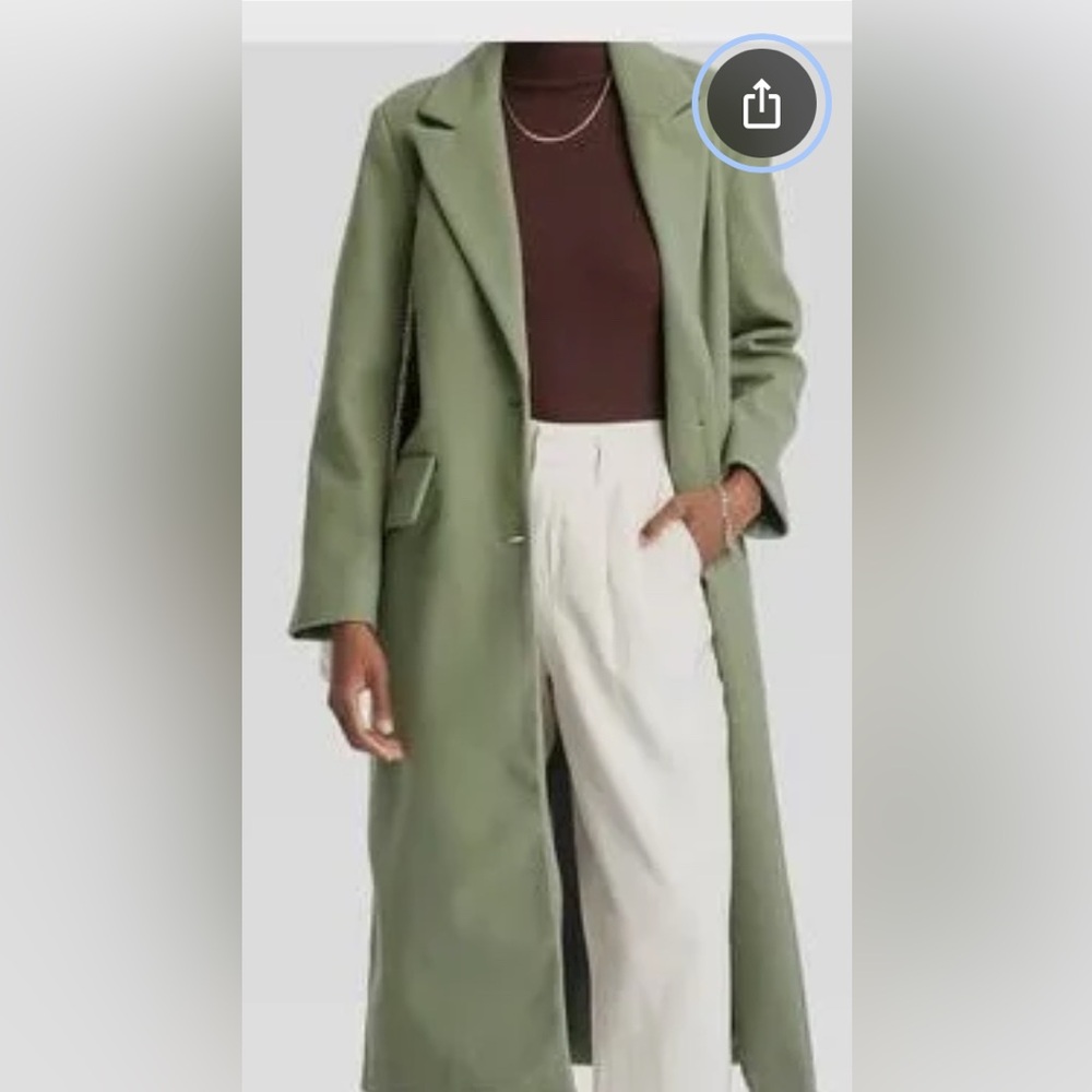 🩷Sale🩷Light Olive Faux Wool Topcoat - XS